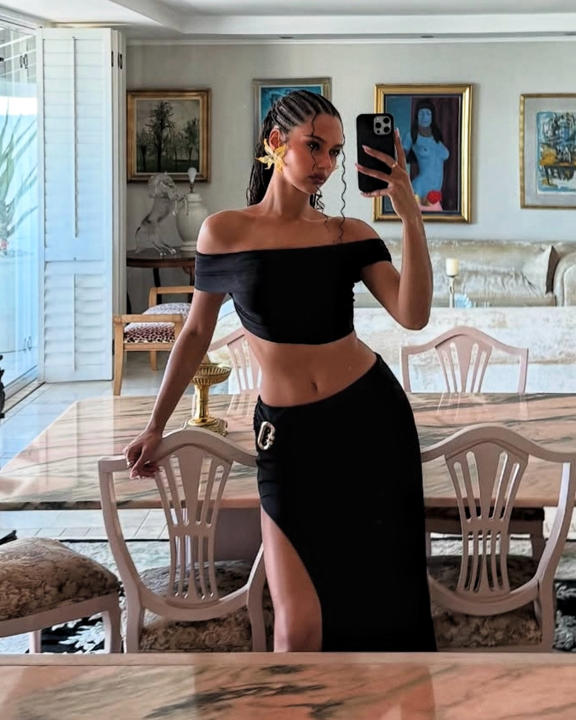 Spicy Mustard Orchid Earrings