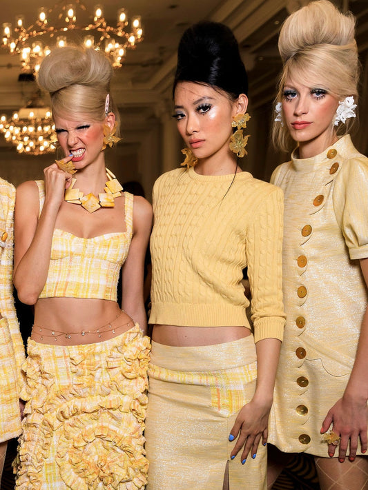 Daffodil Blossom Dangle Earrings -Yellow