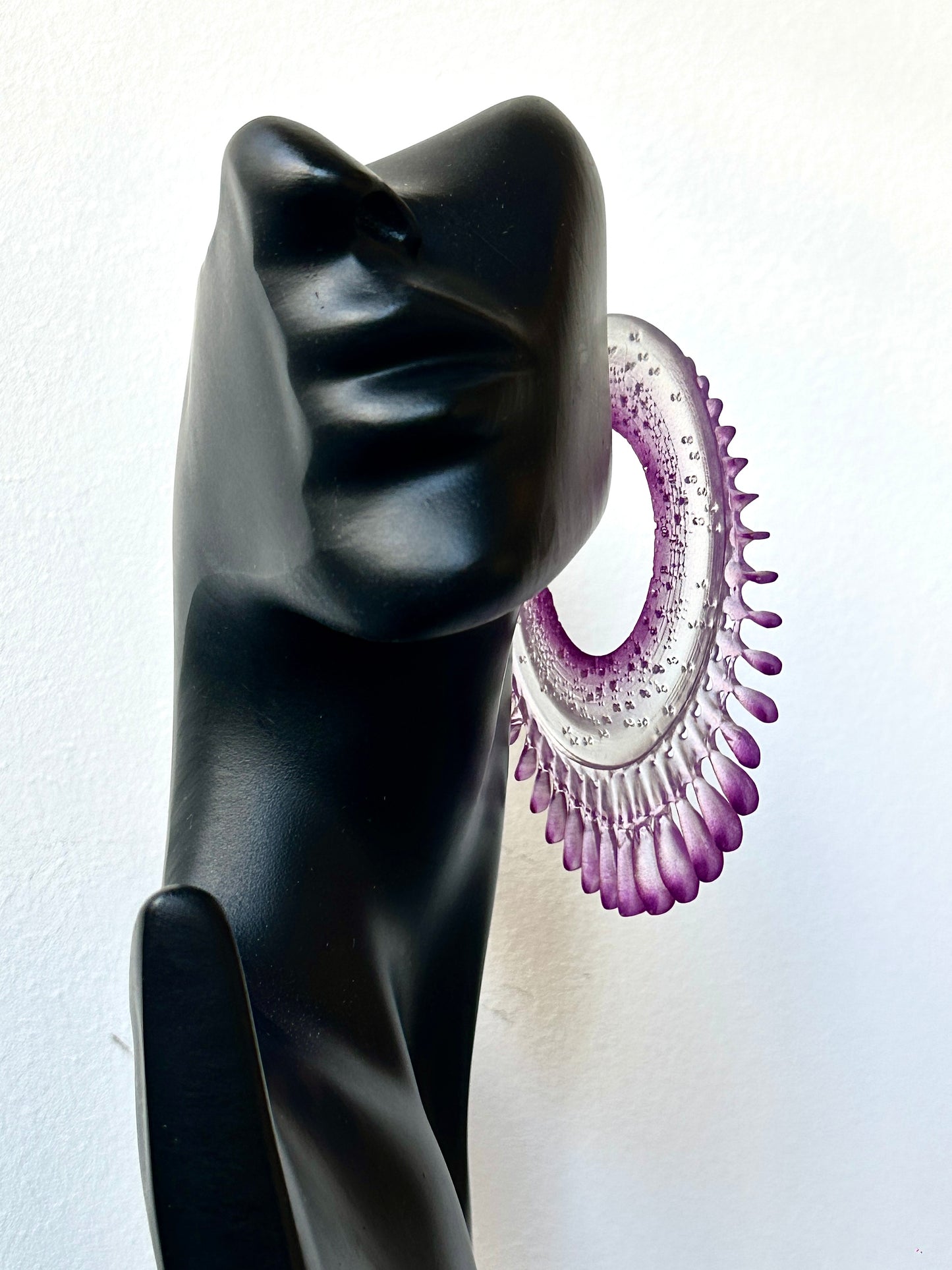 Resilient Passiflora Arc Earrings - Purple