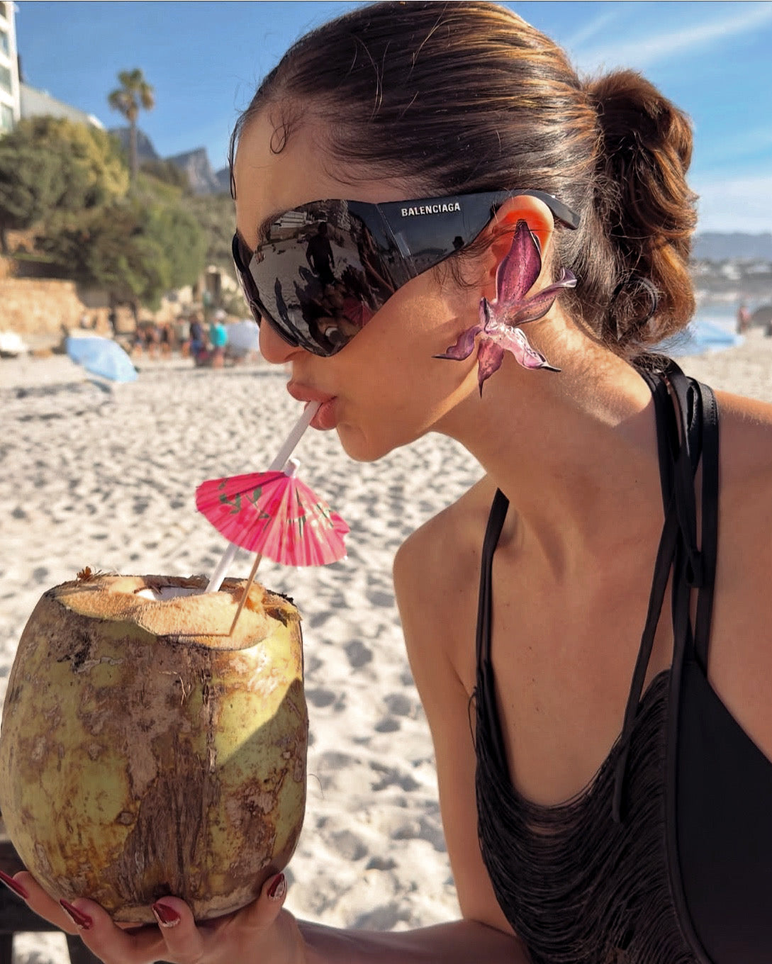 Dark Angel Orchid Earrings