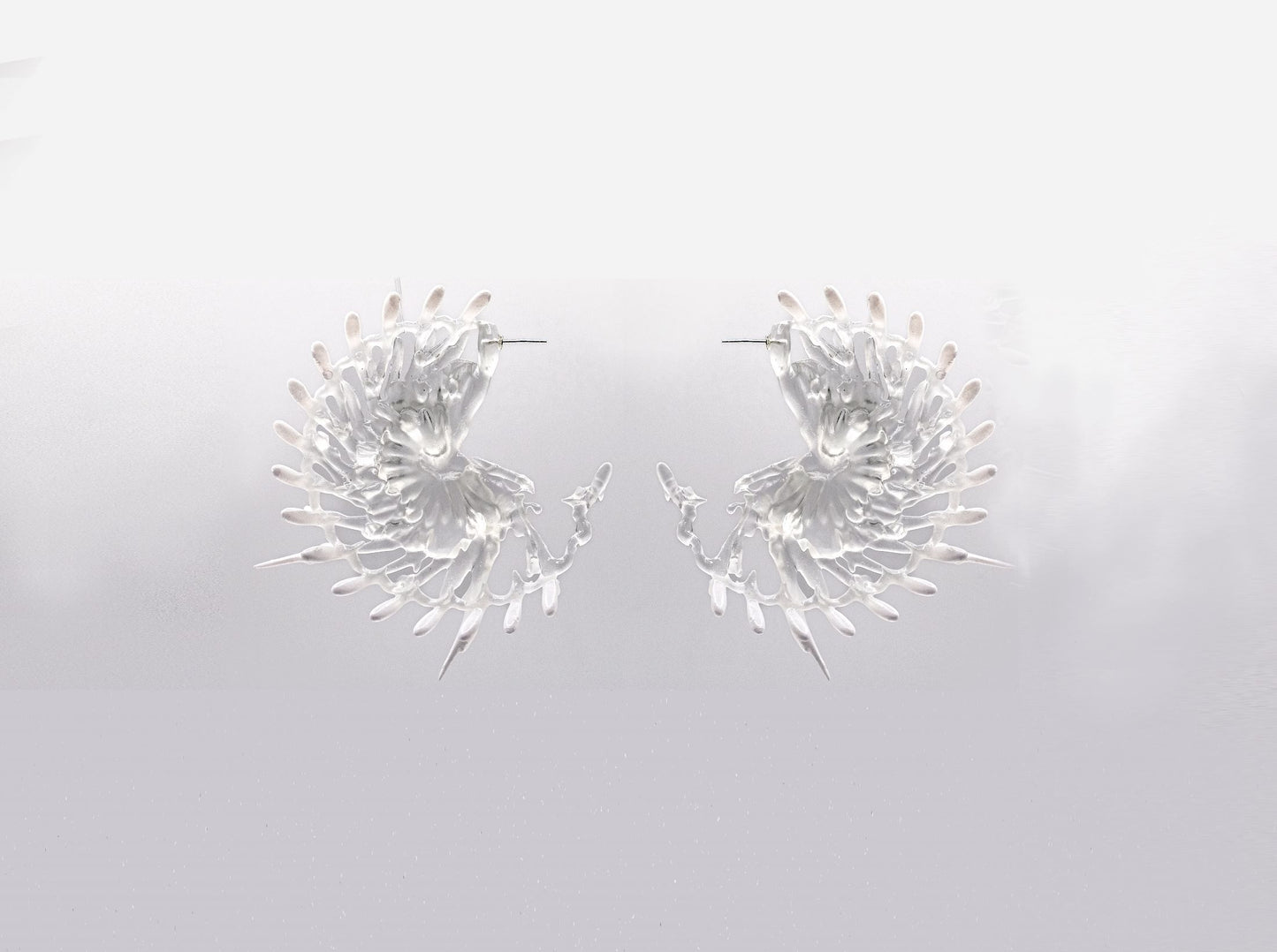 Botanic Elegy Hoop Earrings - White