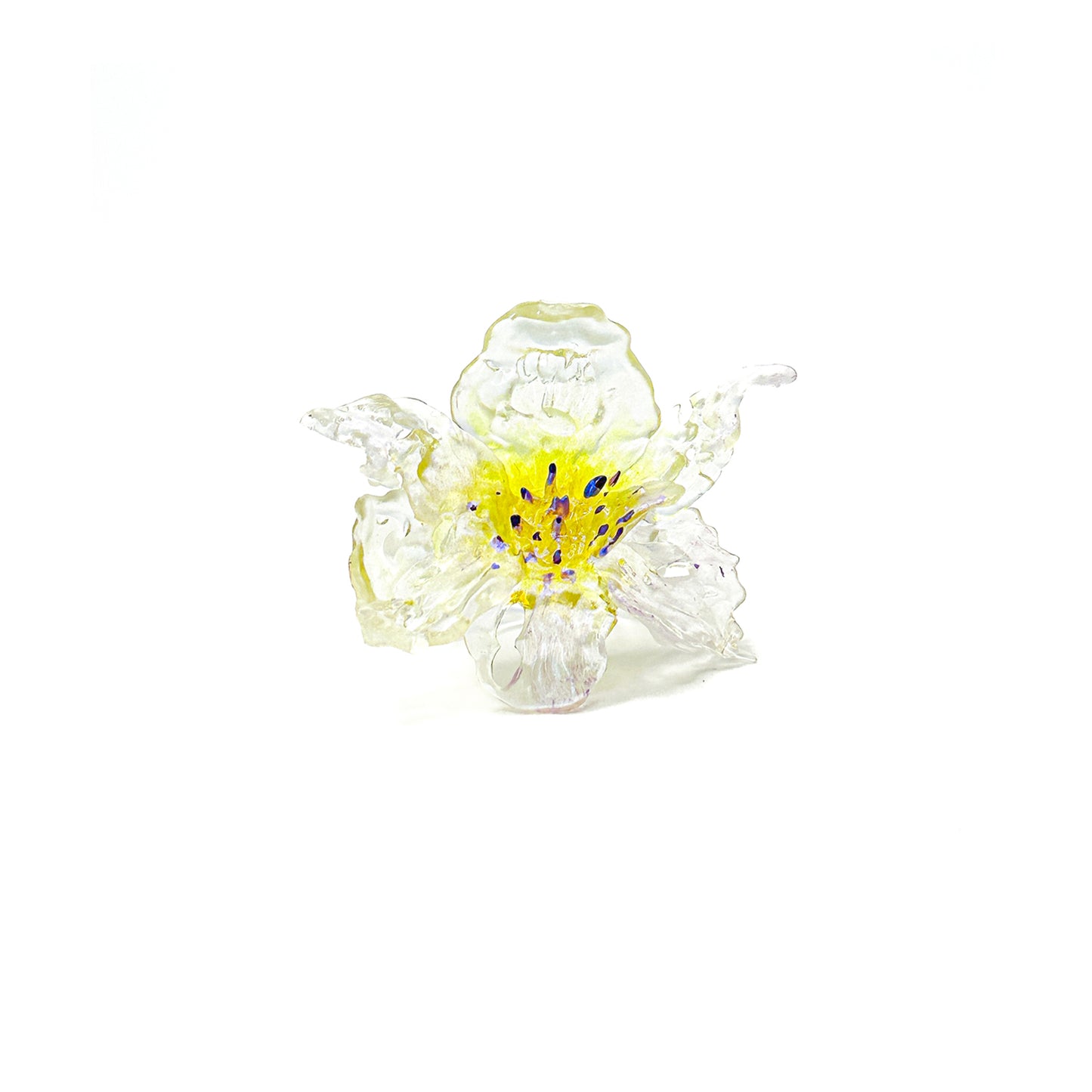 Daffodil Flower Ring Nº1 - Green Yellow Point