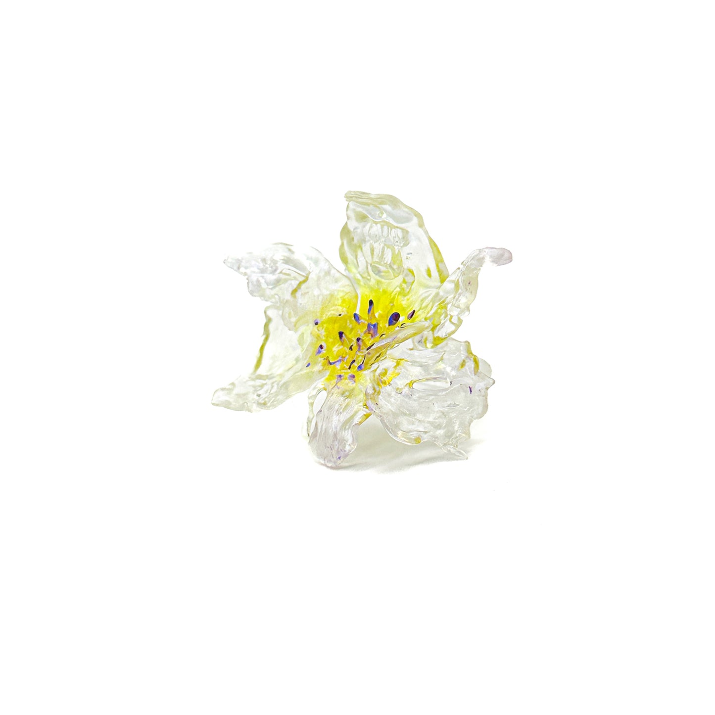 Daffodil Flower Ring Nº1 - Green Yellow Point