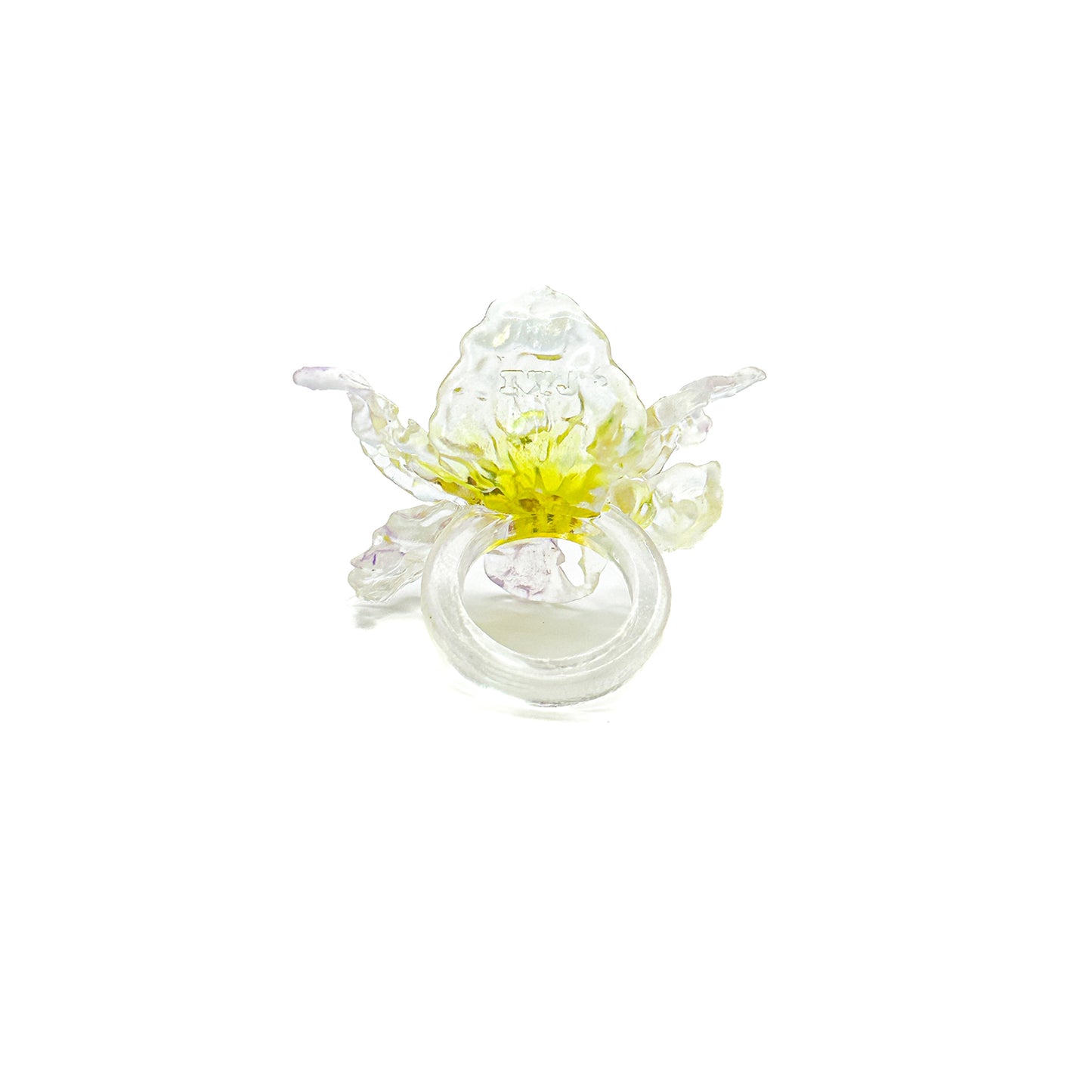 Daffodil Flower Ring Nº1 - Green Yellow Point