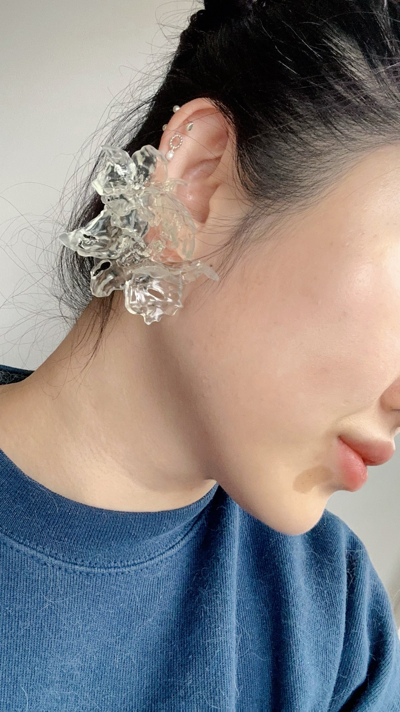 Clear Blossom Duo Daffodils Earring