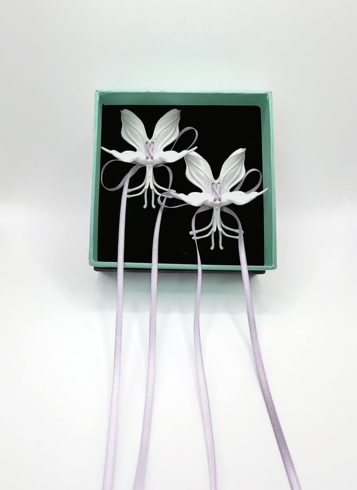 Clear Orchid Whispers Earrings Ribbon