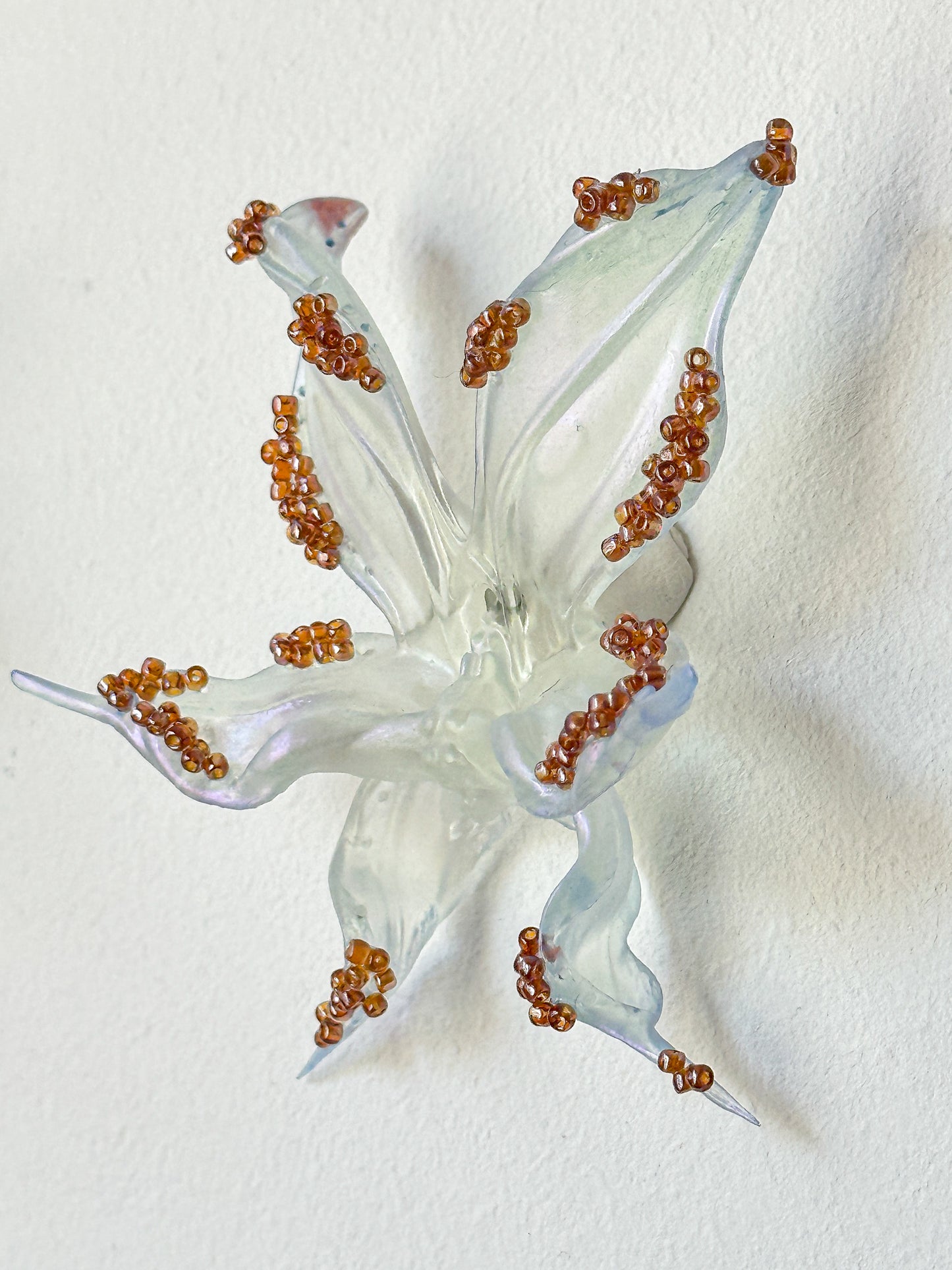 Amber Tears Beaded Orchid Earrings