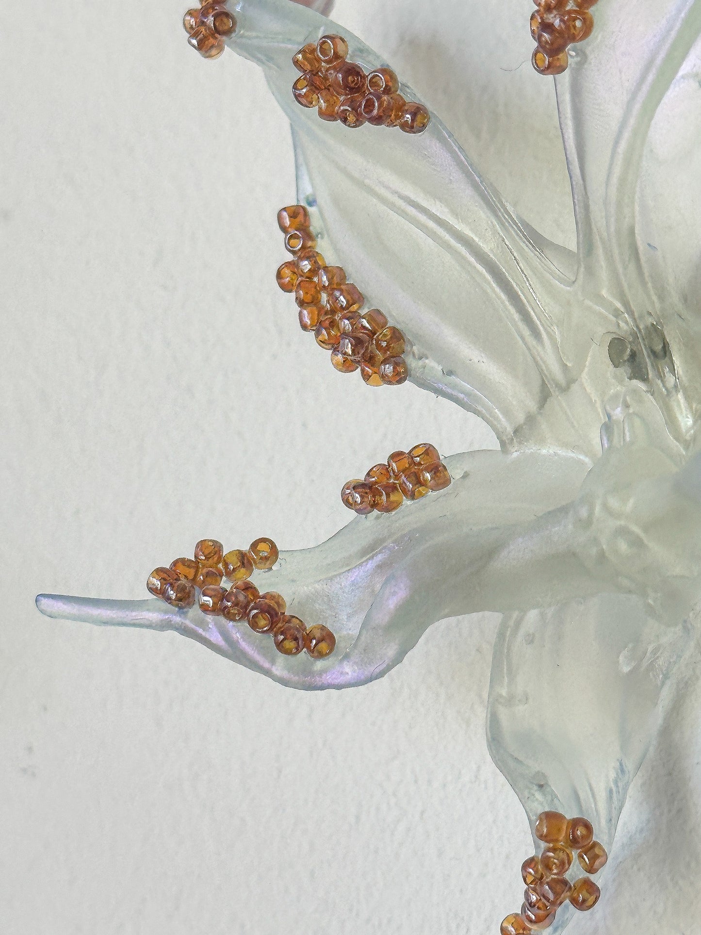 Amber Tears Beaded Orchid Earrings