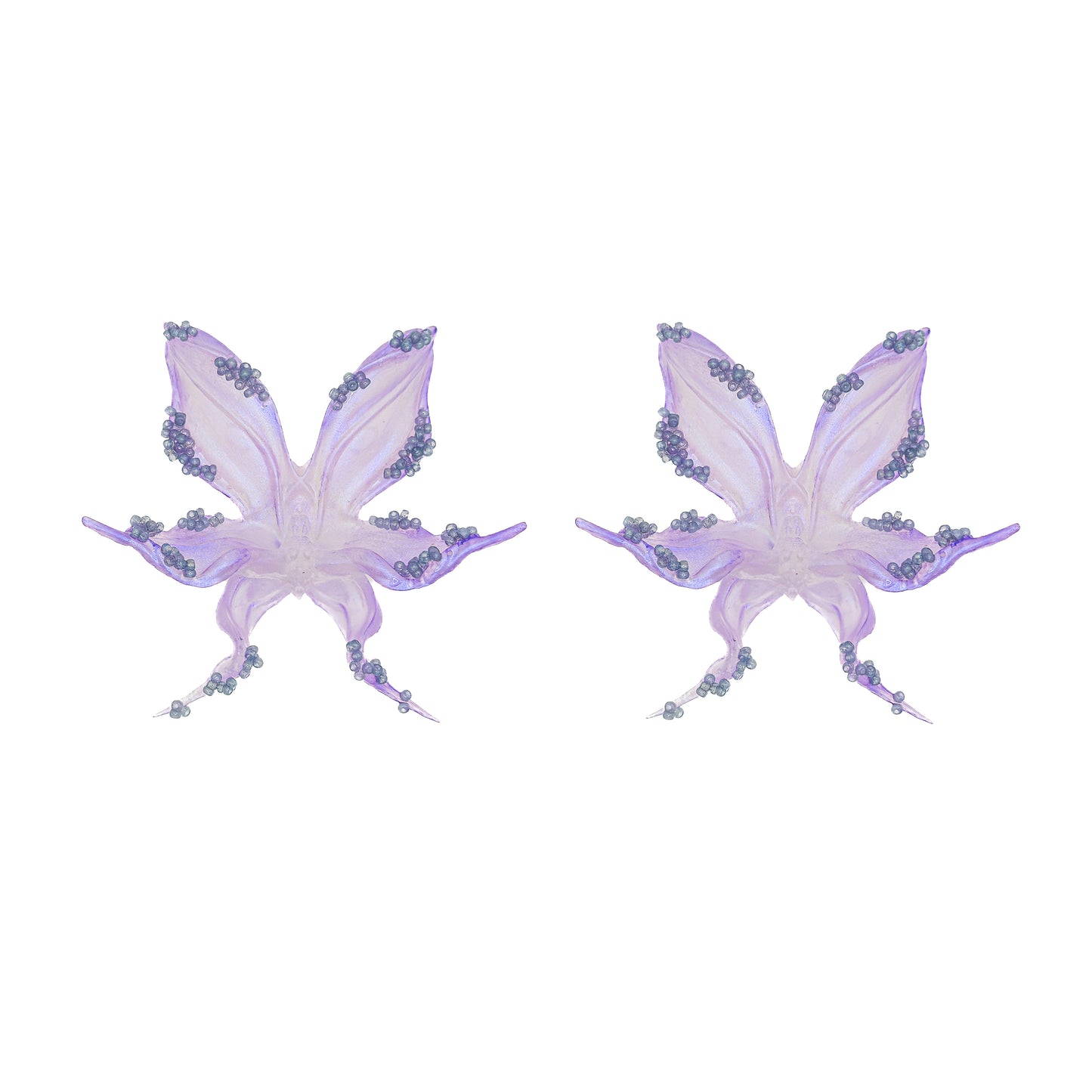 Lavender Dream Beaded Orchid Earrings