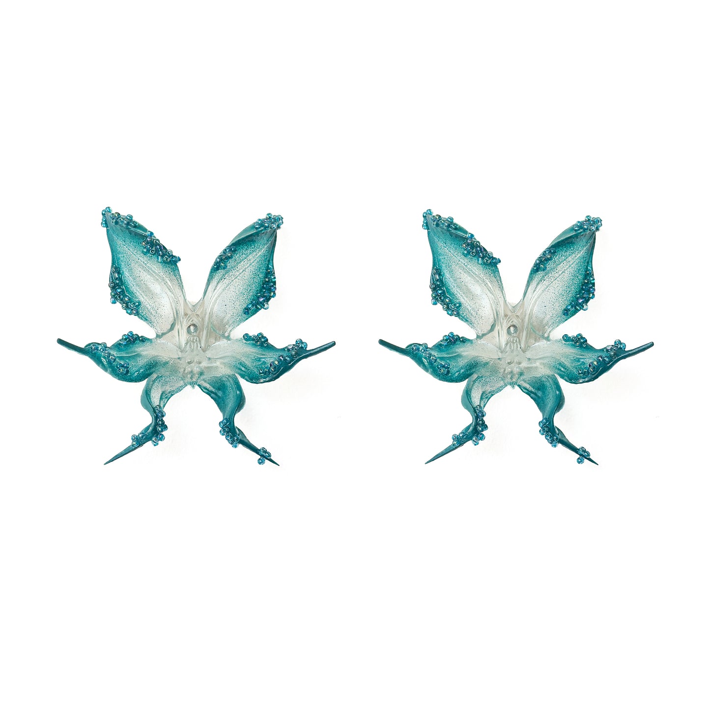 Oceanbloom Beaded Orchid Earrings