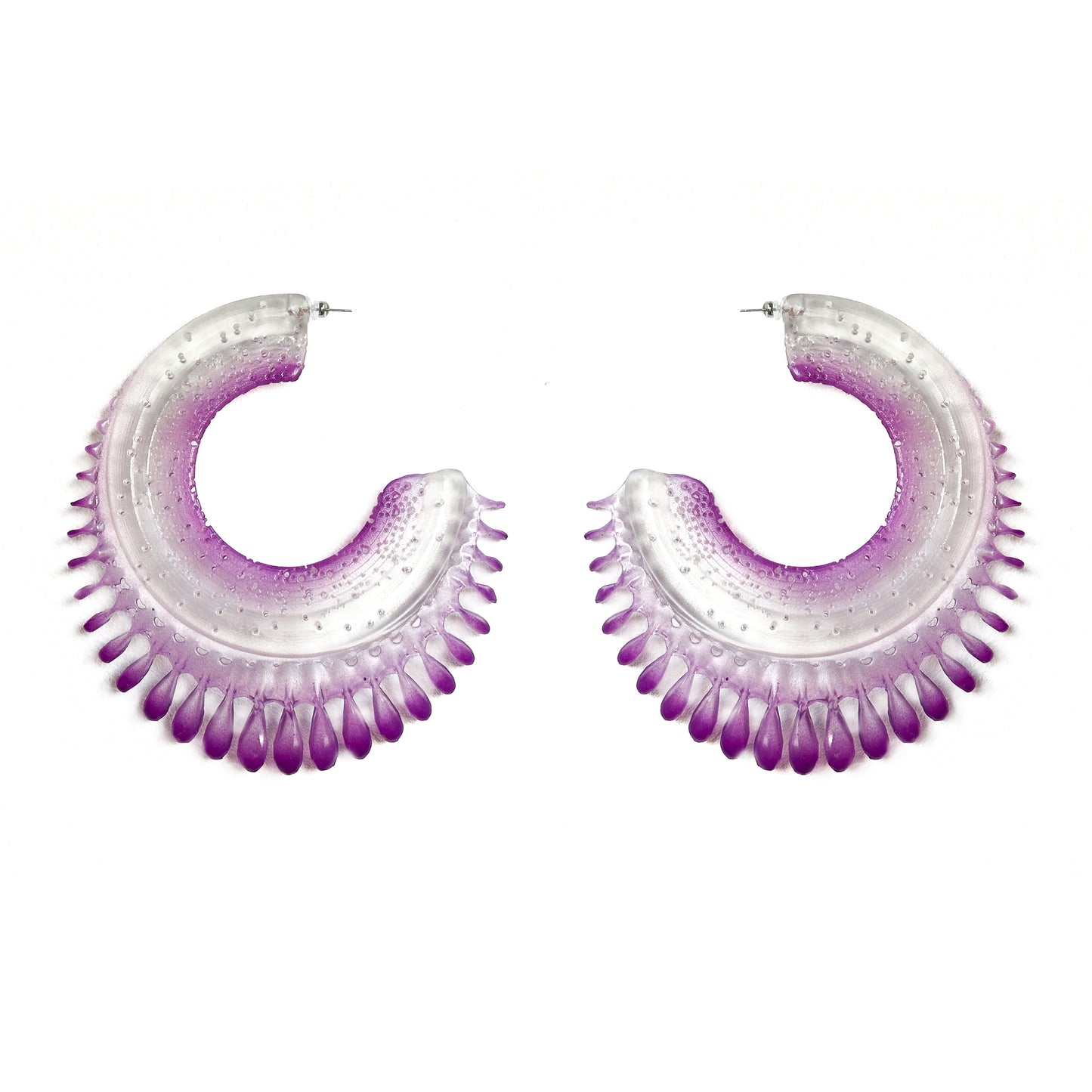 Resilient Passiflora Arc Earrings - Purple
