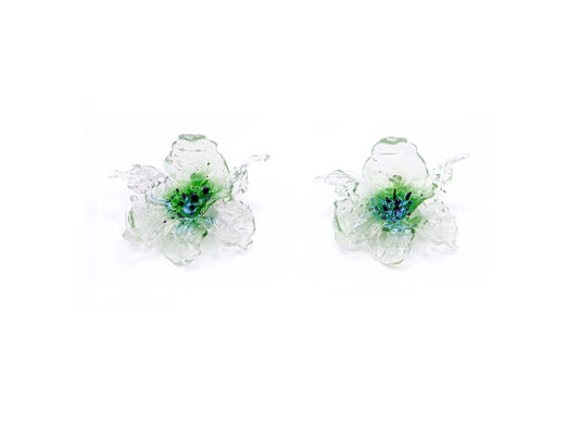 Regular Daffodils Earrings - Green point/Purple