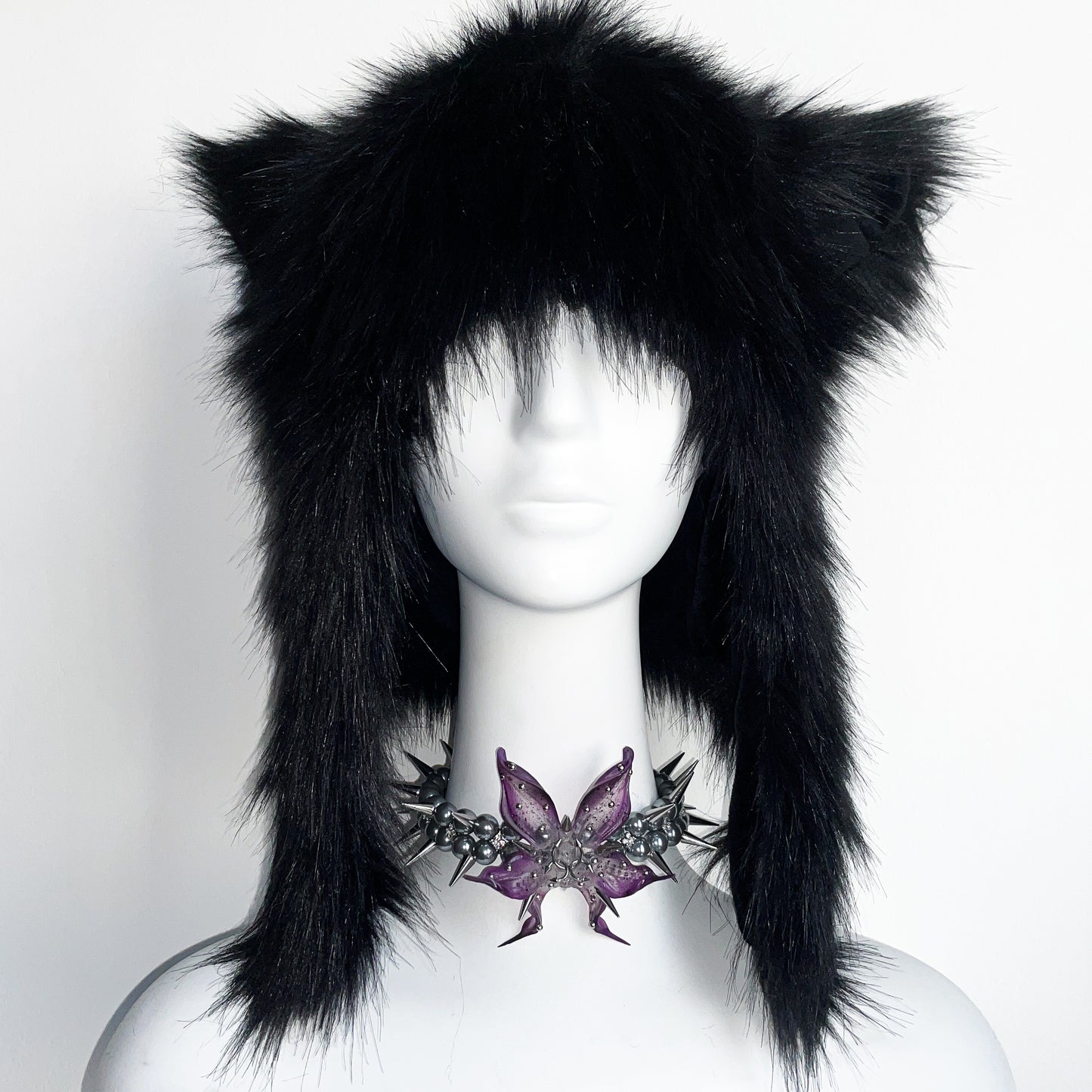 Spiked Dark Angel Orchid Pearl Choker