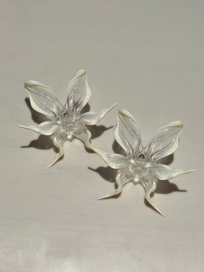 Ivory Orchid Whisper Earrings- Mini