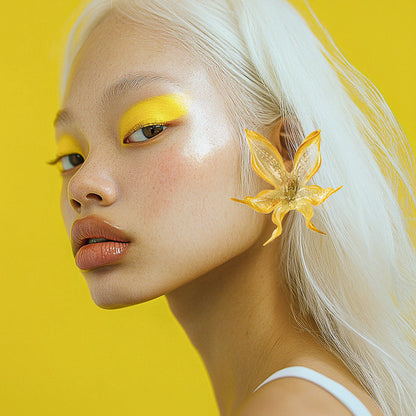 Spicy Mustard Orchid Earrings