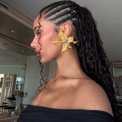 Spicy Mustard Orchid Earrings