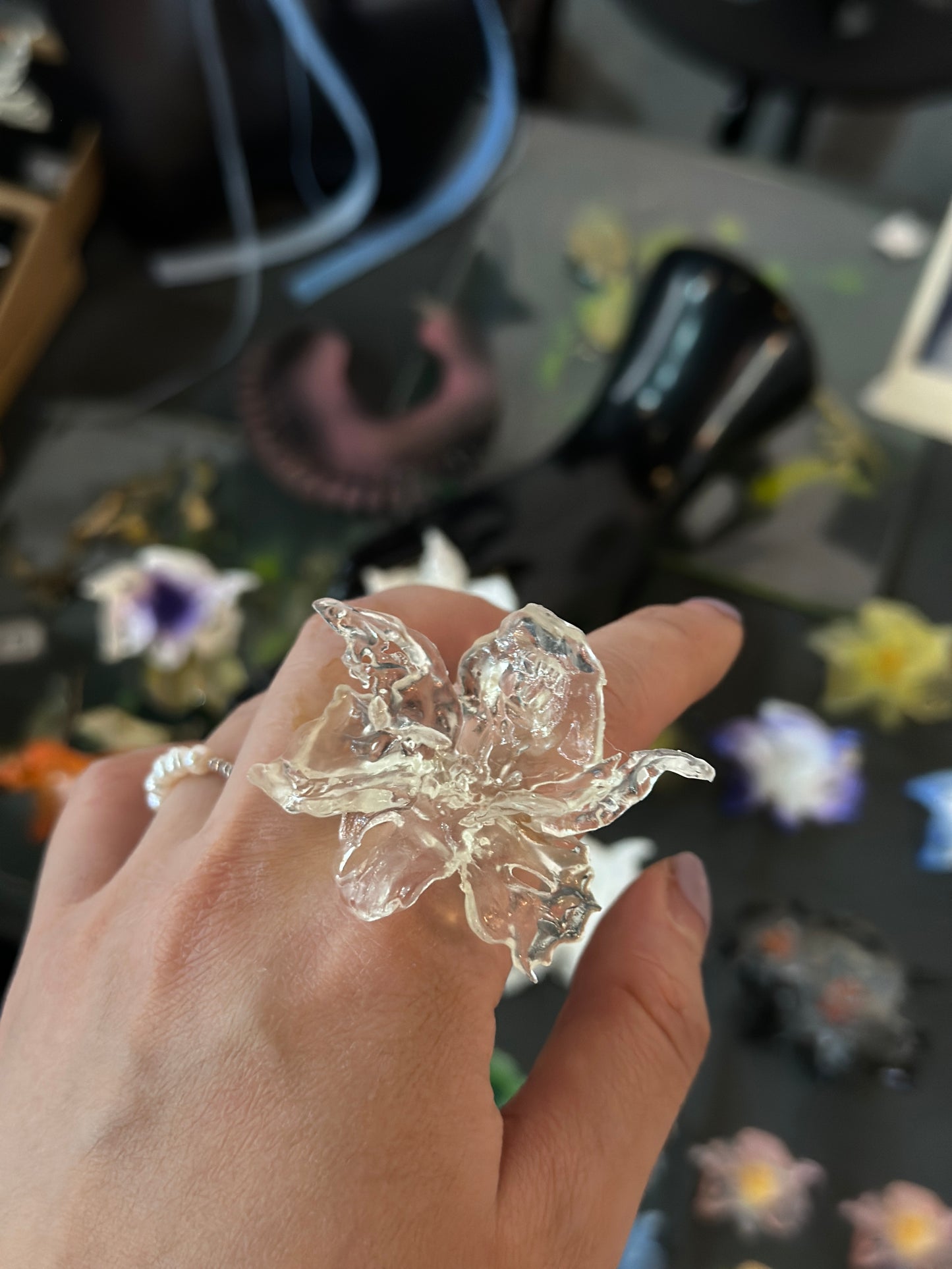 Daffodil Flower Ring Nº1 - Clear