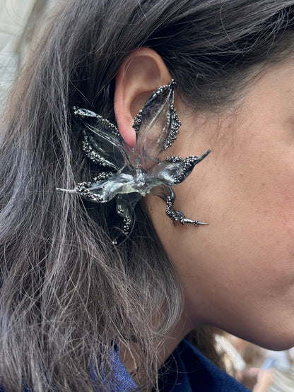 Moonlit Beaded Orchid Earrings- Special Edition