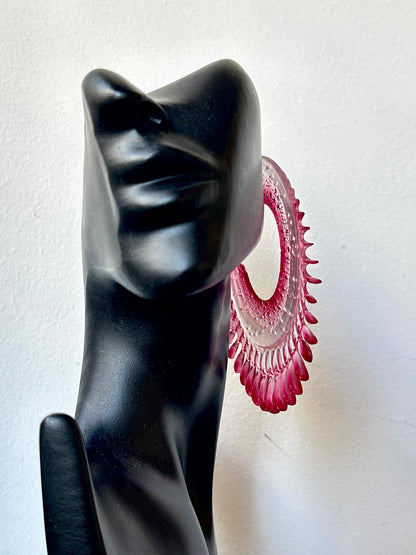Resilient Passiflora Arc Earrings - Scarlet