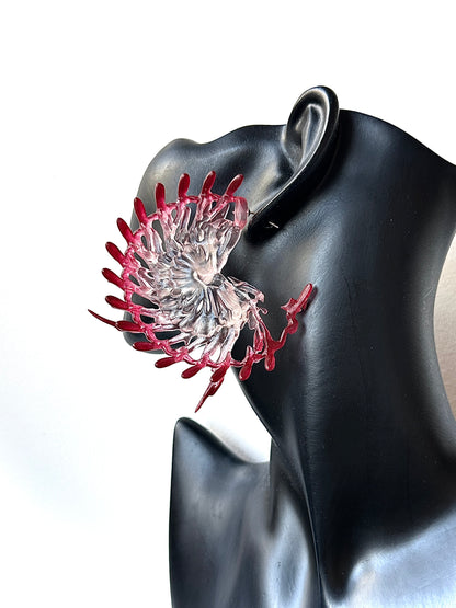 Botanic Elegy Hoop Earrings - Cherry