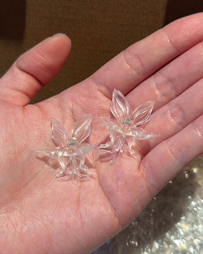 Mini Orchid Whisper Earrings - Clear