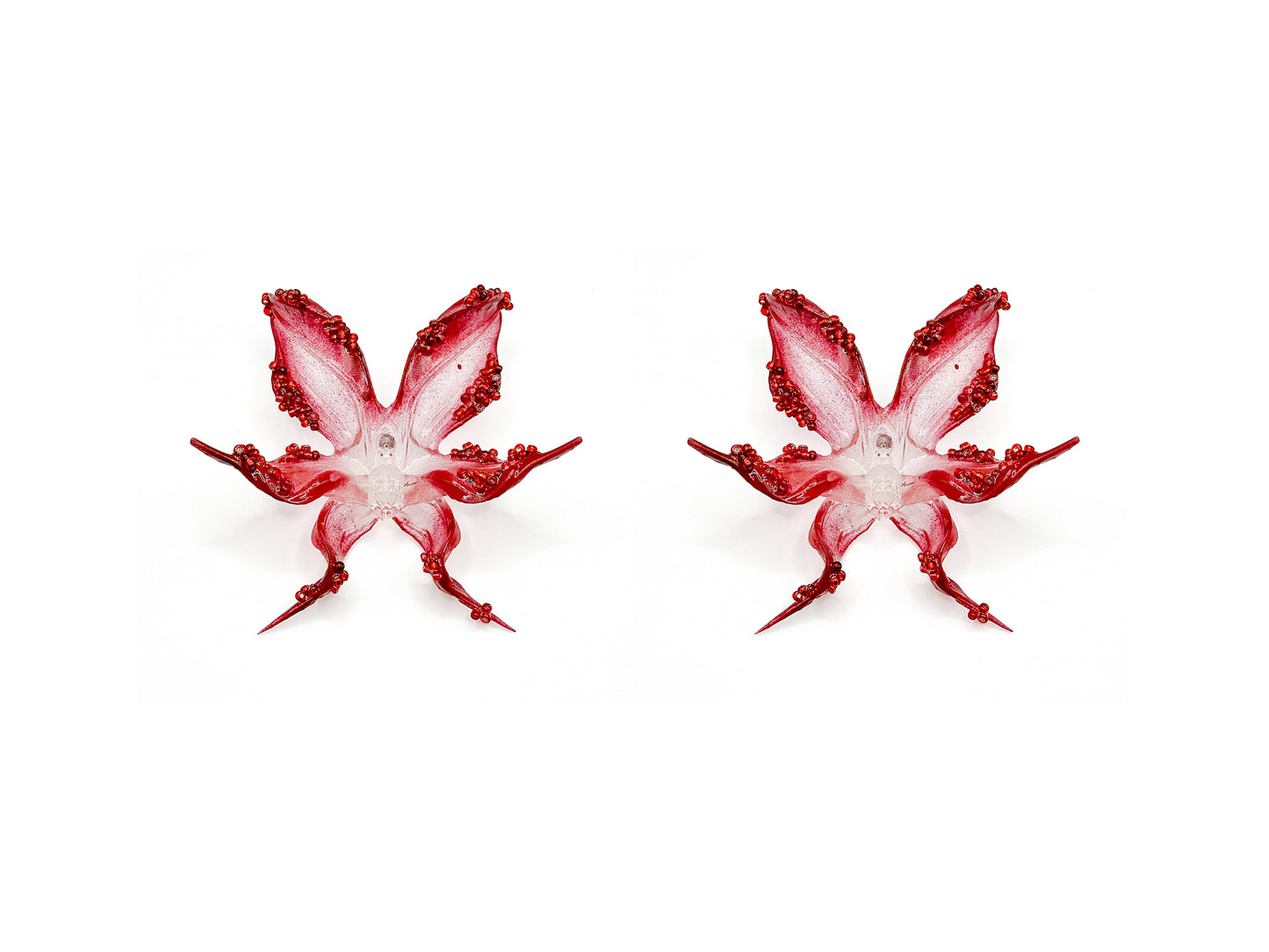 Blazing Beaded Orchid Earrings - Special Edition