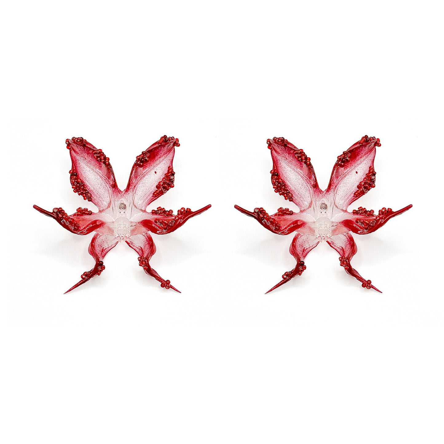 Blazing Beaded Orchid Earrings