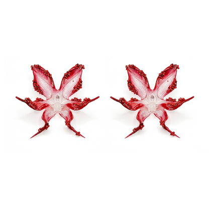 Blazing Beaded Orchid Earrings