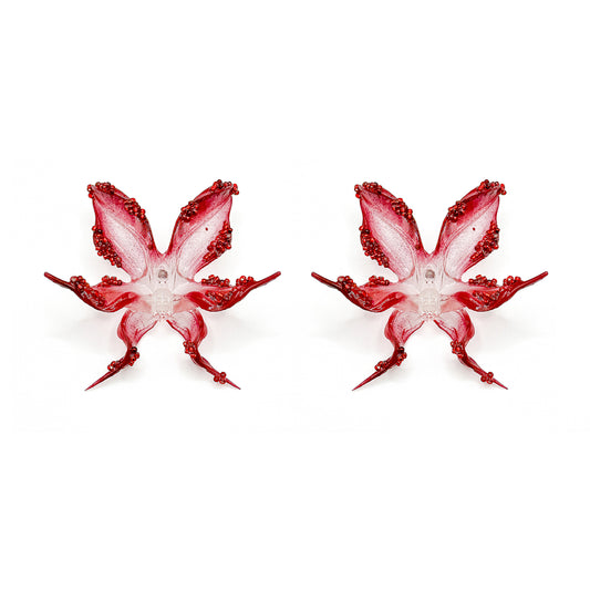 Blazing Beaded Orchid Earrings