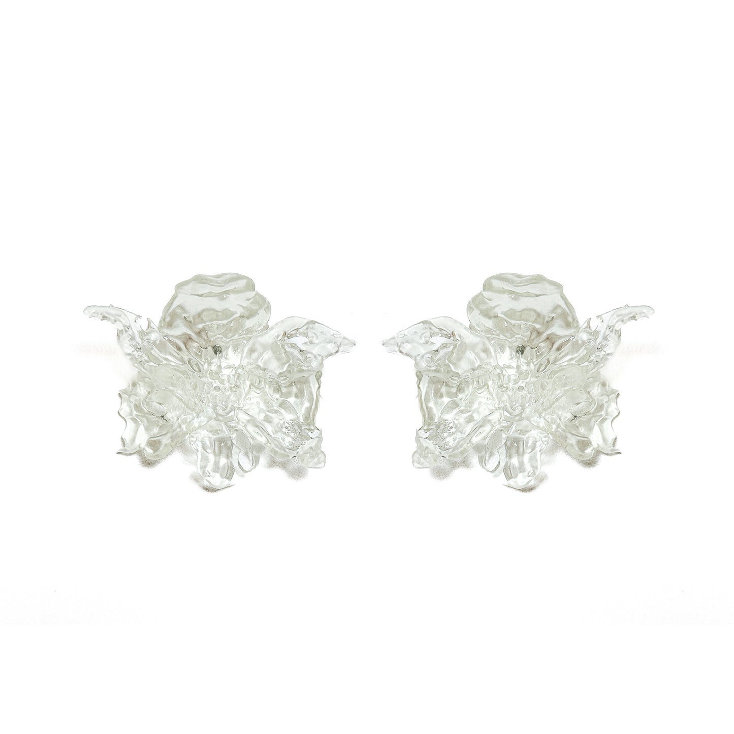 Clear Blossom Mega Flower Daffodils Earrings