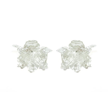 Clear Blossom Mega Flower Daffodils Earrings