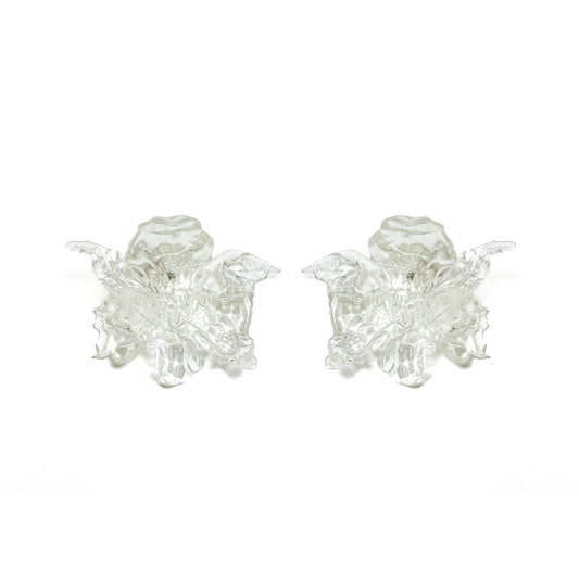 Clear Blossom Mega Flower Daffodils Earrings