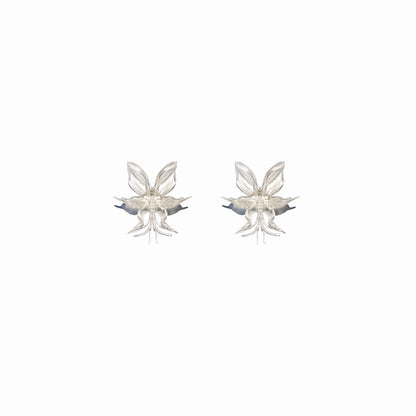 Clear Orchid Whisper Earrings- Mini