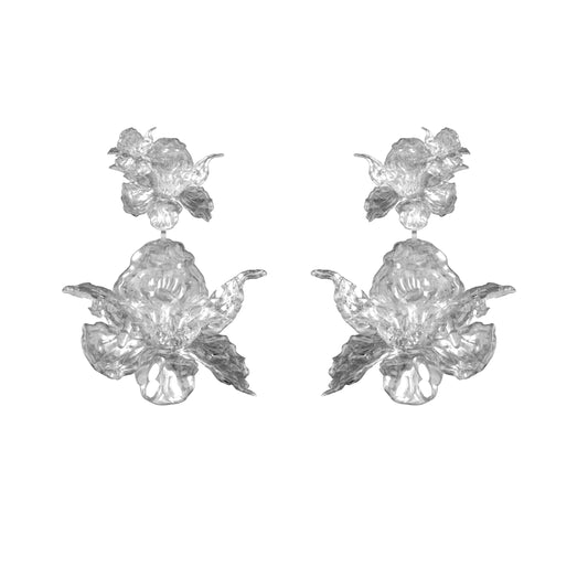 Daffodil Blossom Dangle Earrings - Clear