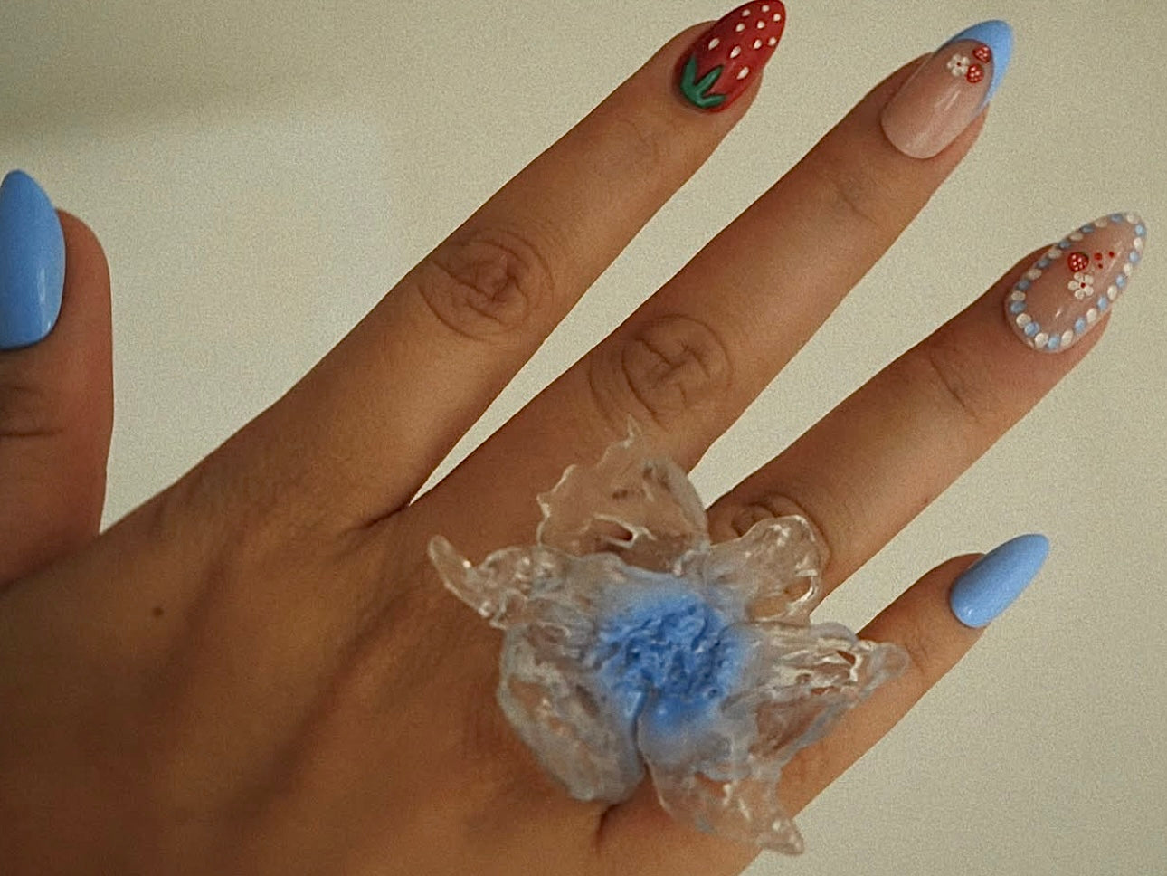 Daffodil Flower Ring Nº1 - Fairy Blue