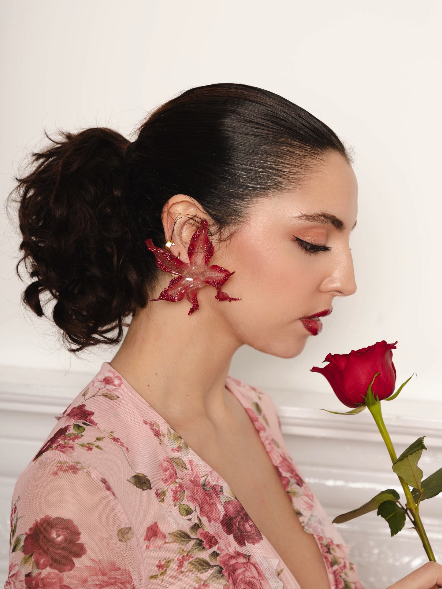 Blazing Beaded Orchid Earrings - Special Edition