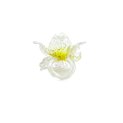 Daffodil Flower Ring Nº1 - Green Yellow Point