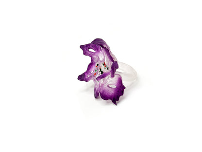Daffodil Flower Ring Nº1 - Purple Edge
