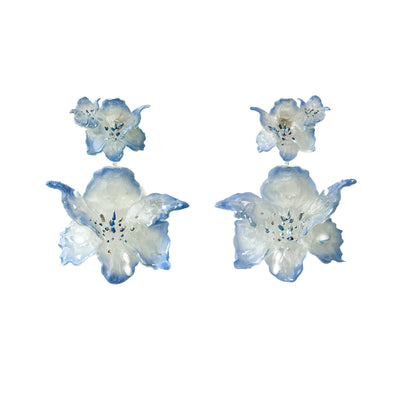 Daffodil Blossom Dangle Earrings -Fairy Blue