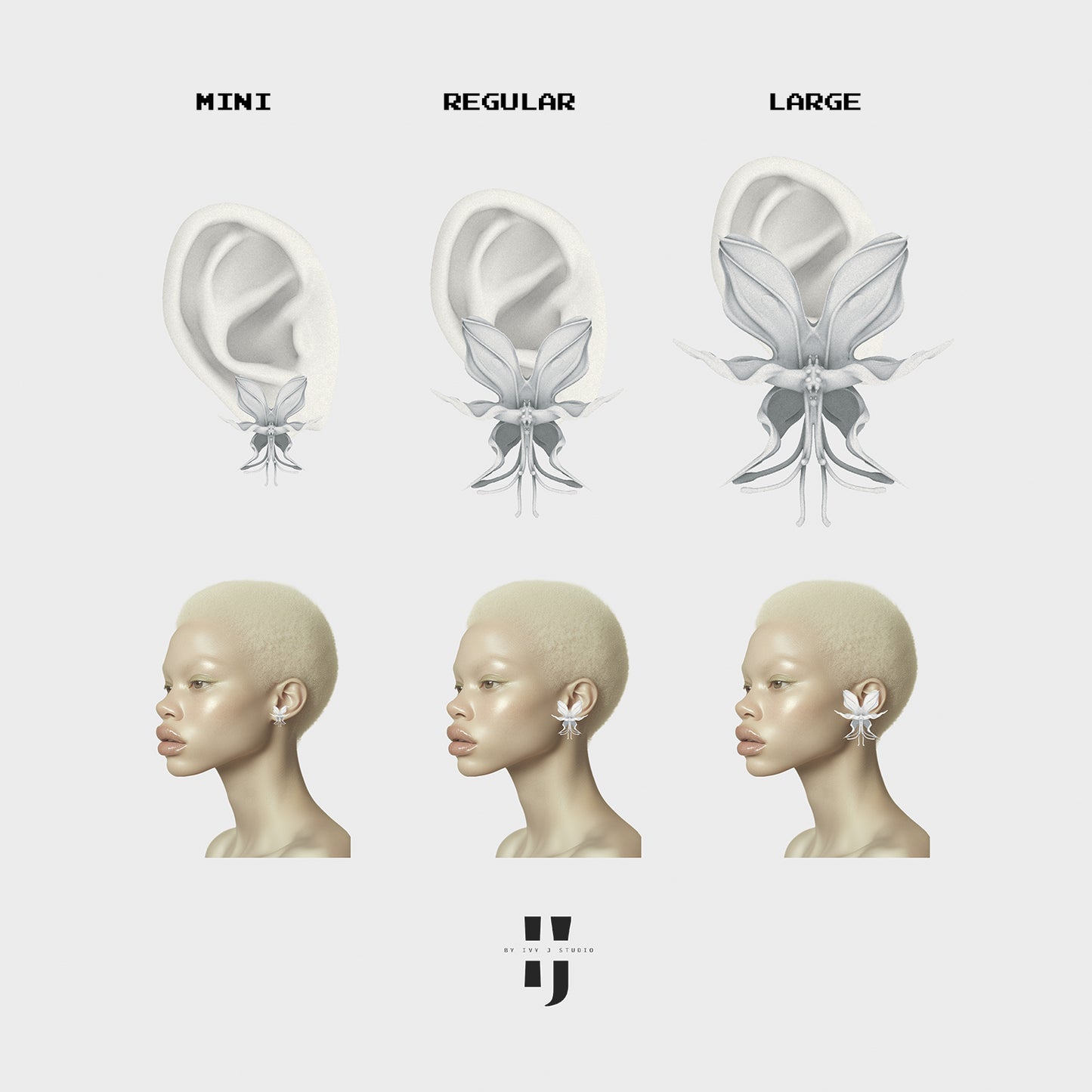 White Orchid Whisper Earrings - Mini