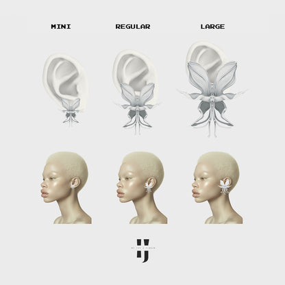 White Orchid Whisper Earrings - Mini