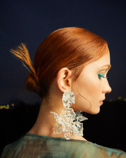 Clear Blossom Mega Daffodils Earrings