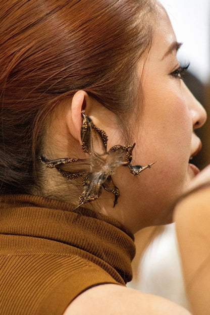Burnished Beaded Orchid Earrings- Special Edition