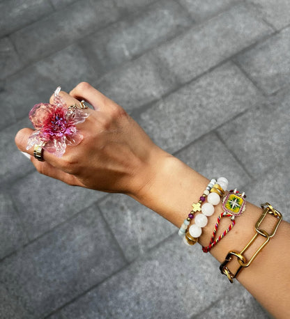 Daffodil Flower Ring Nº1 - Scartlet Point