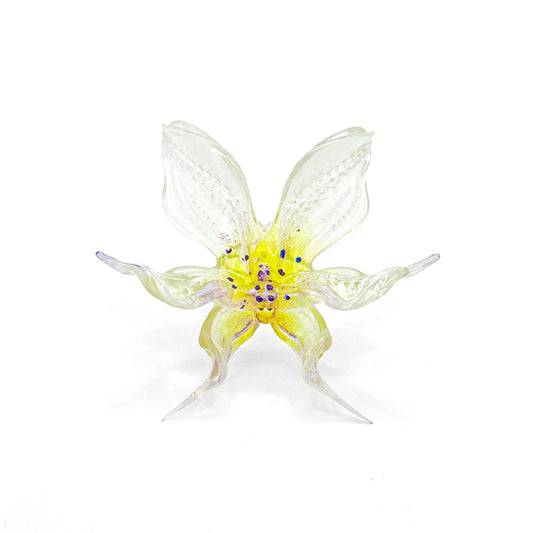 Dancing Orchid Ring - Yellow Green Center