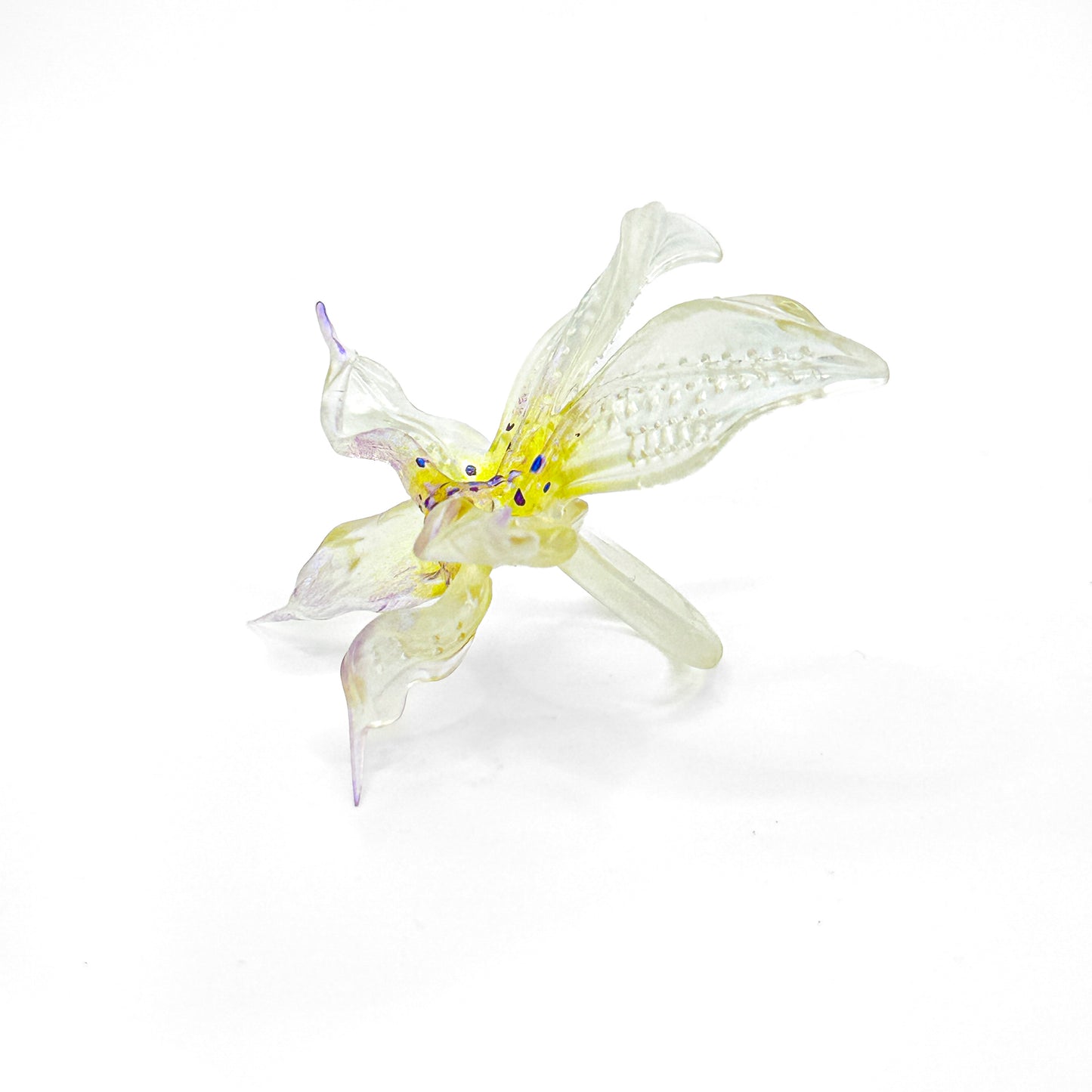 Dancing Orchid Ring - Yellow Green Center