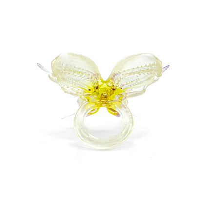 Dancing Orchid Ring - Yellow Green Center