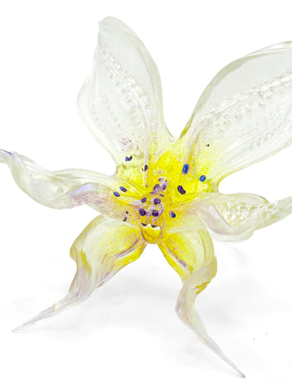Dancing Orchid Ring - Yellow Green Center