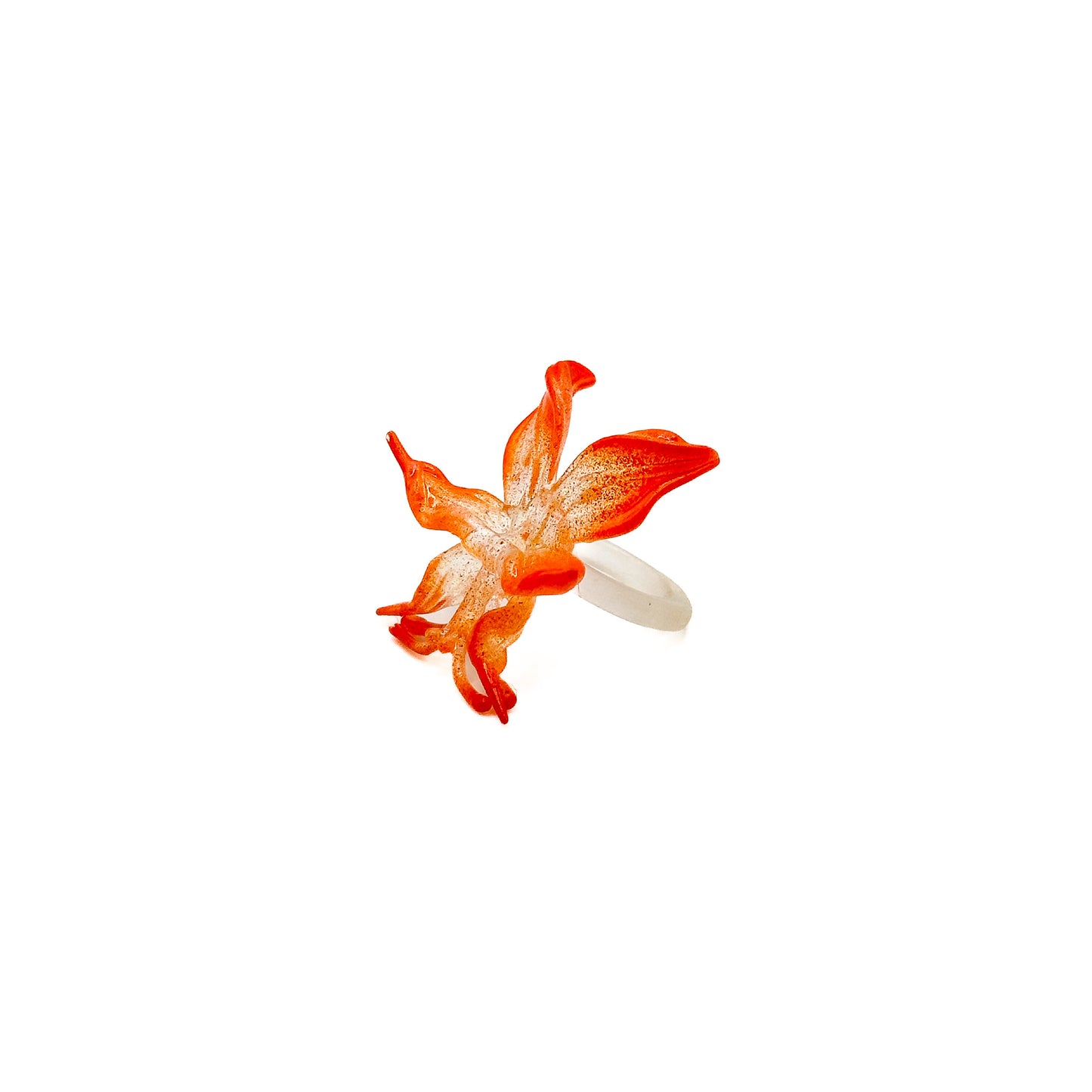 Mini Orchid Whisper Ring - Orange