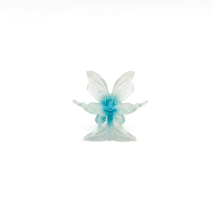 Mini Orchid Whisper Ring - Neon Blue Center